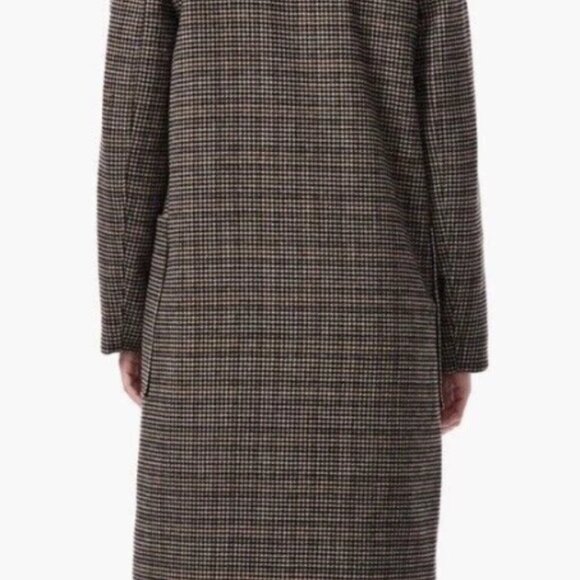 NWT Bernardo Women’s Microhoundstooth Wool Duster Coat Brown Size S - Picture 5 of 9